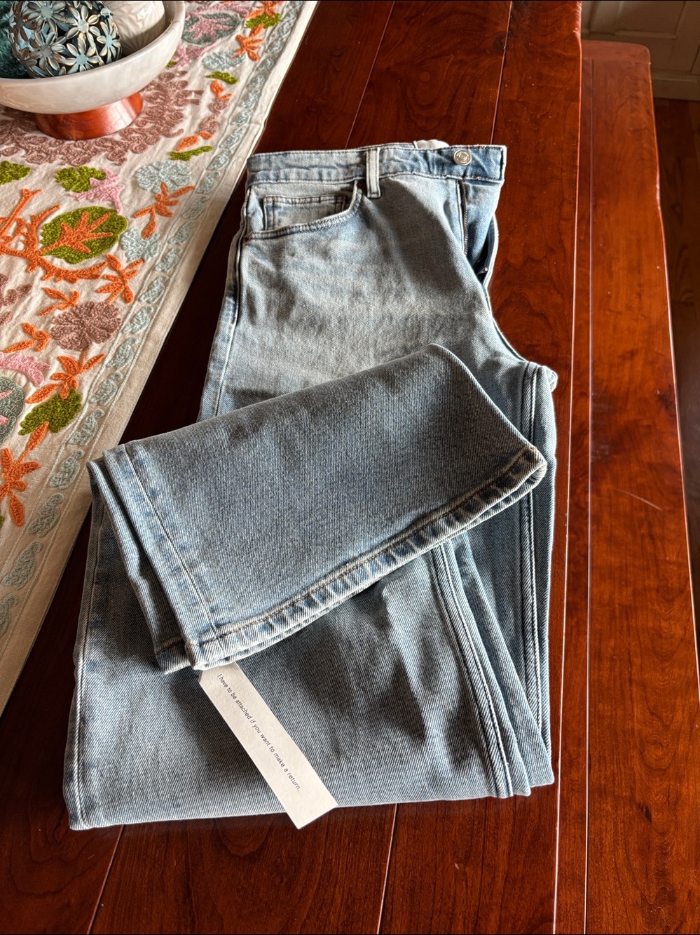Reformation Hunter Stretch Mid Rise Wide Leg Jeans Blue - Size 28